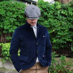 Luis_Trenker_veste_col_officier_sandro_velours_navy_1