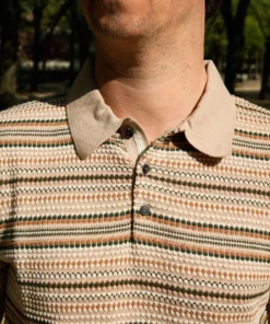 CASA_ISAAC_short_sleeve_polo_folk1_Beige_2