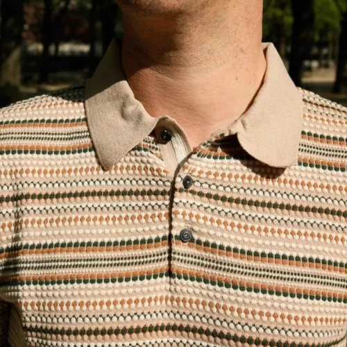 CASA_ISAAC_short_sleeve_polo_folk1_Beige_2