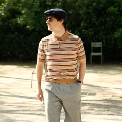 CASA_ISAAC_short_sleeve_polo_folk1_Ochre_1