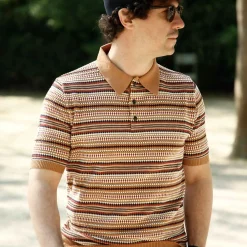 CASA_ISAAC_short_sleeve_polo_folk1_Ochre_1_3