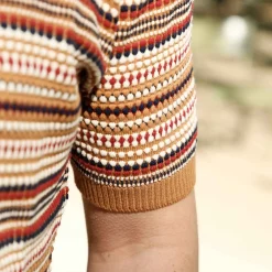 CASA_ISAAC_short_sleeve_polo_folk1_Ochre_5