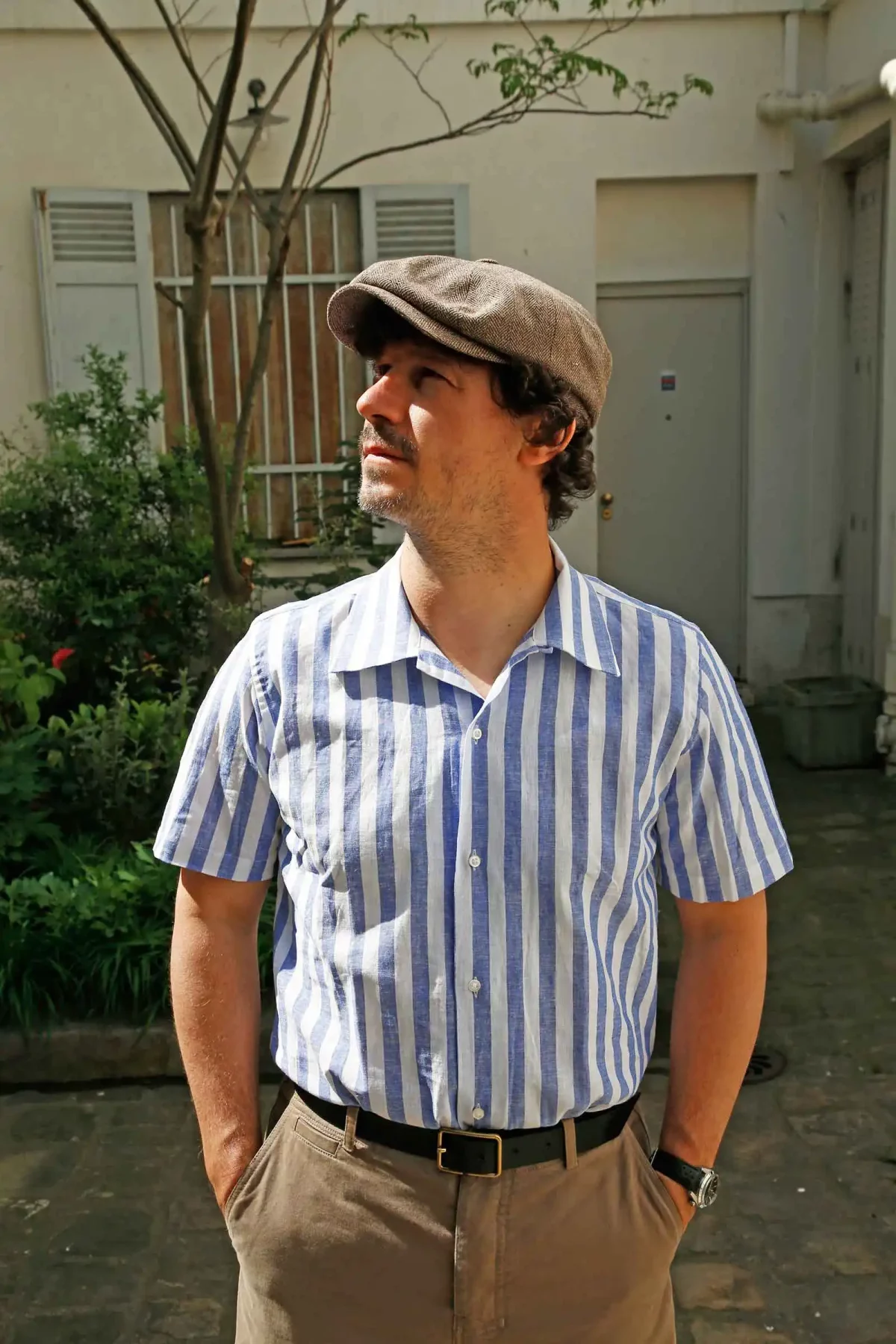 ALTEM_FLOWER_chemise_manches_courtes_Dustin_stripes_bleu_1