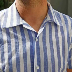 ALTEM_FLOWER_chemise_manches_courtes_Dustin_stripes_bleu_2