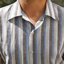 ALTEM_FLOWER_chemise_manches_courtes_Dustin_stripes_tricolor_2