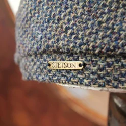 STETSON_casquette_6_panel_harris_tweed_blue_3